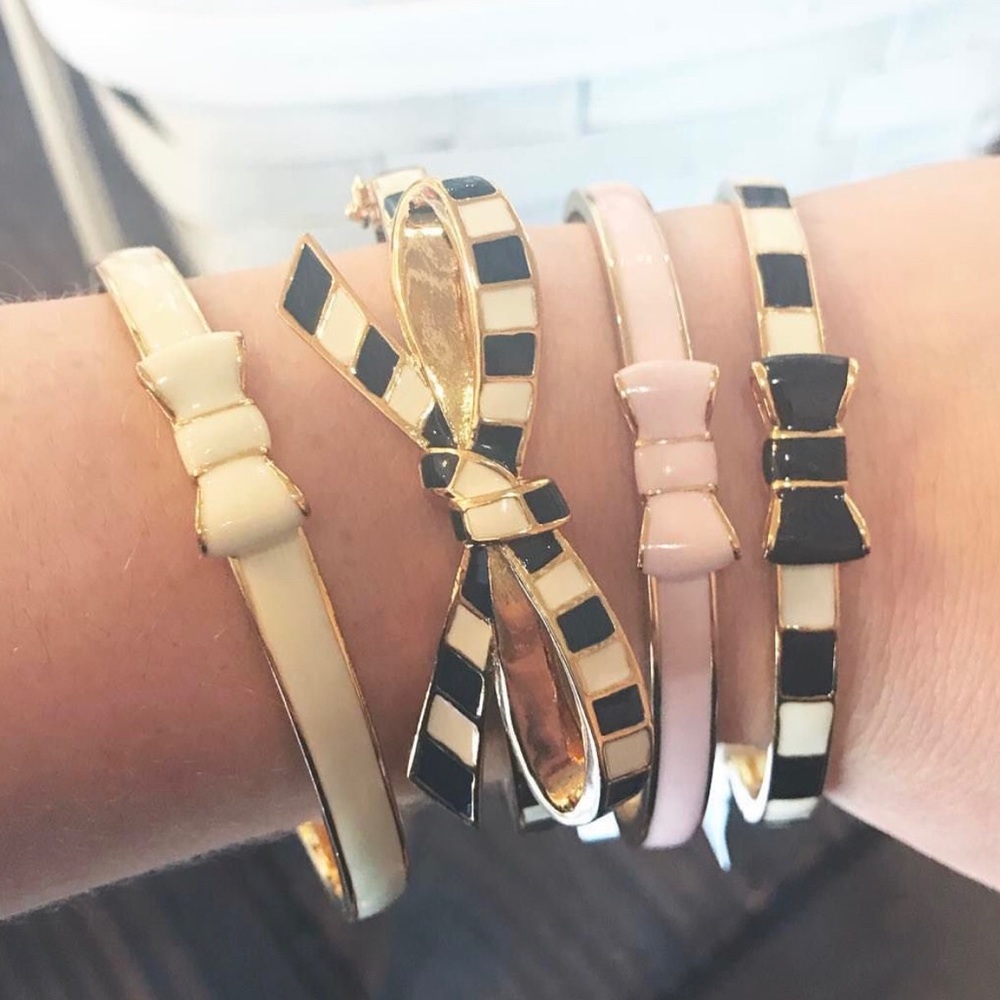 KATE SPADE • Take a Bow Bangle Stacking Layering Gold Bracelet - Picture 3 of 4